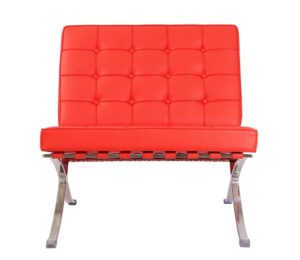 Barcelona Style Chair by Mies Van Der Rohe – Red