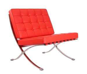 Barcelona Style Chair by Mies Van Der Rohe – Red