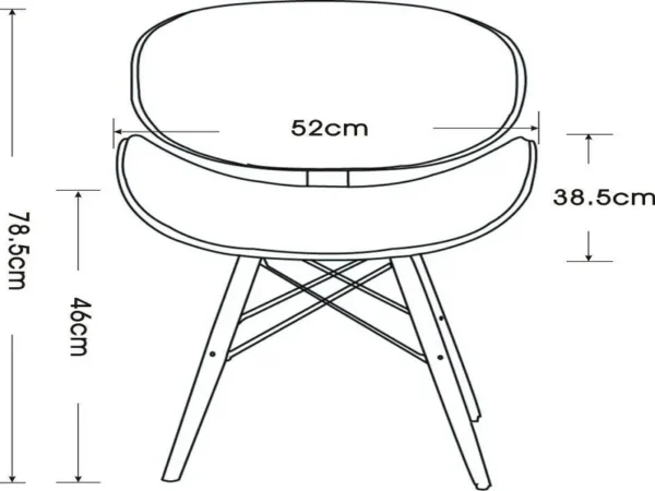 Retro Style DSW Faux Eiffel Dining Office Chair Walnut Finish - Image 2
