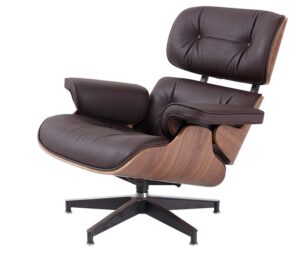 Eames Style Walnut Wood Lounge Chair Only – Brown