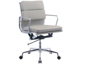Eames Style EA217 – Low Back Soft Pad – Light Grey Office Chair