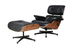 Eames Lounge Chair And Ottoman Replica – Black – Rose wood – Elephant Base NH322