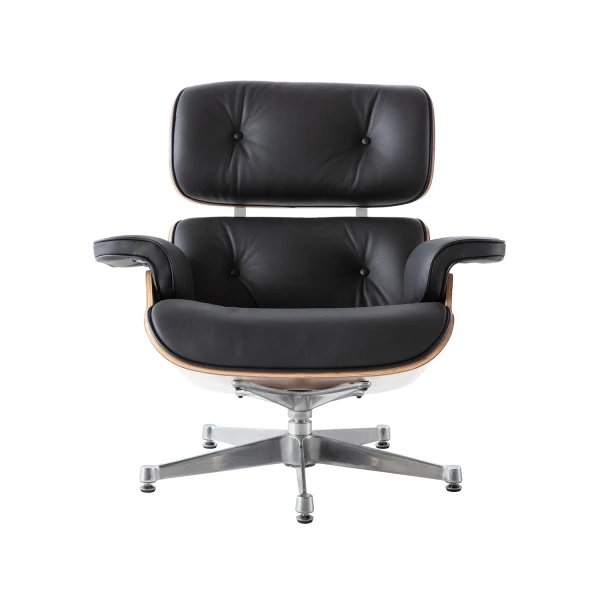 Charles Eames Lounge Chair And Ottoman Replica – Black – Rose Wood – Chrome Base NH310 - Image 2