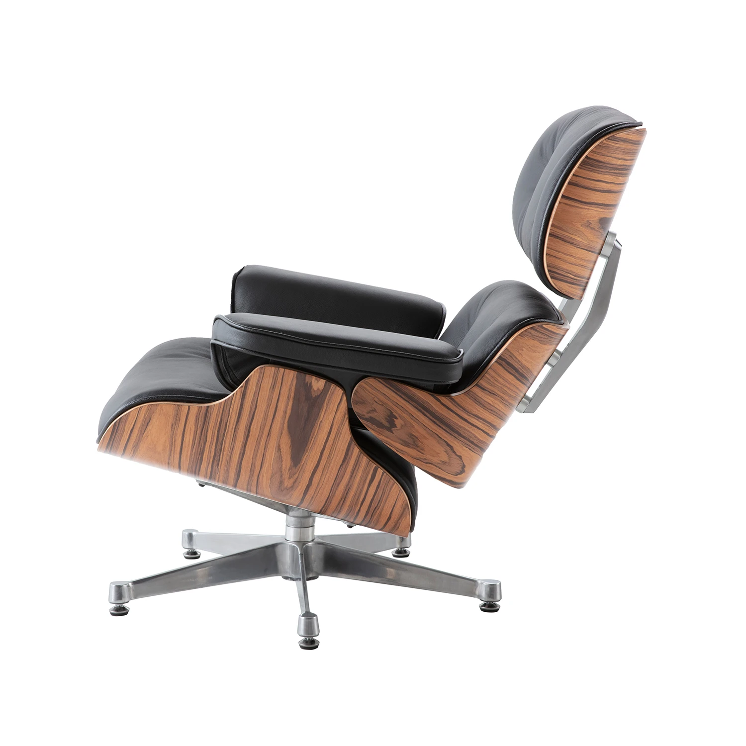 Charles Eames Lounge Chair And Ottoman Replica – Black – Rose Wood – Chrome Base NH310 - Image 5