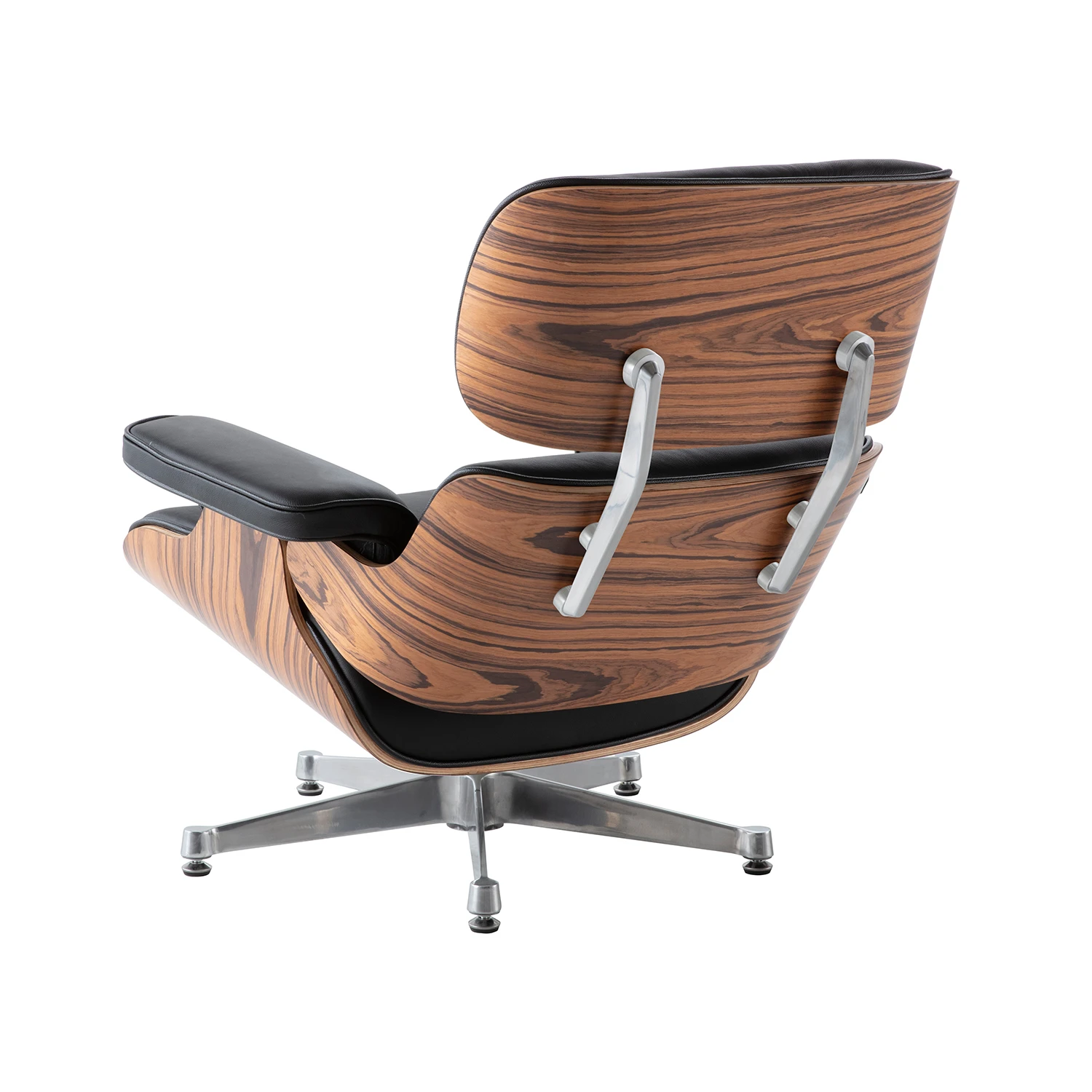 Charles Eames Lounge Chair And Ottoman Replica – Black – Rose Wood – Chrome Base NH310 - Image 6