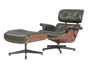 Premium Eames Lounge Chair And Ottoman Replica Waxy Dark Green Polished Leather Rose Wood NH325