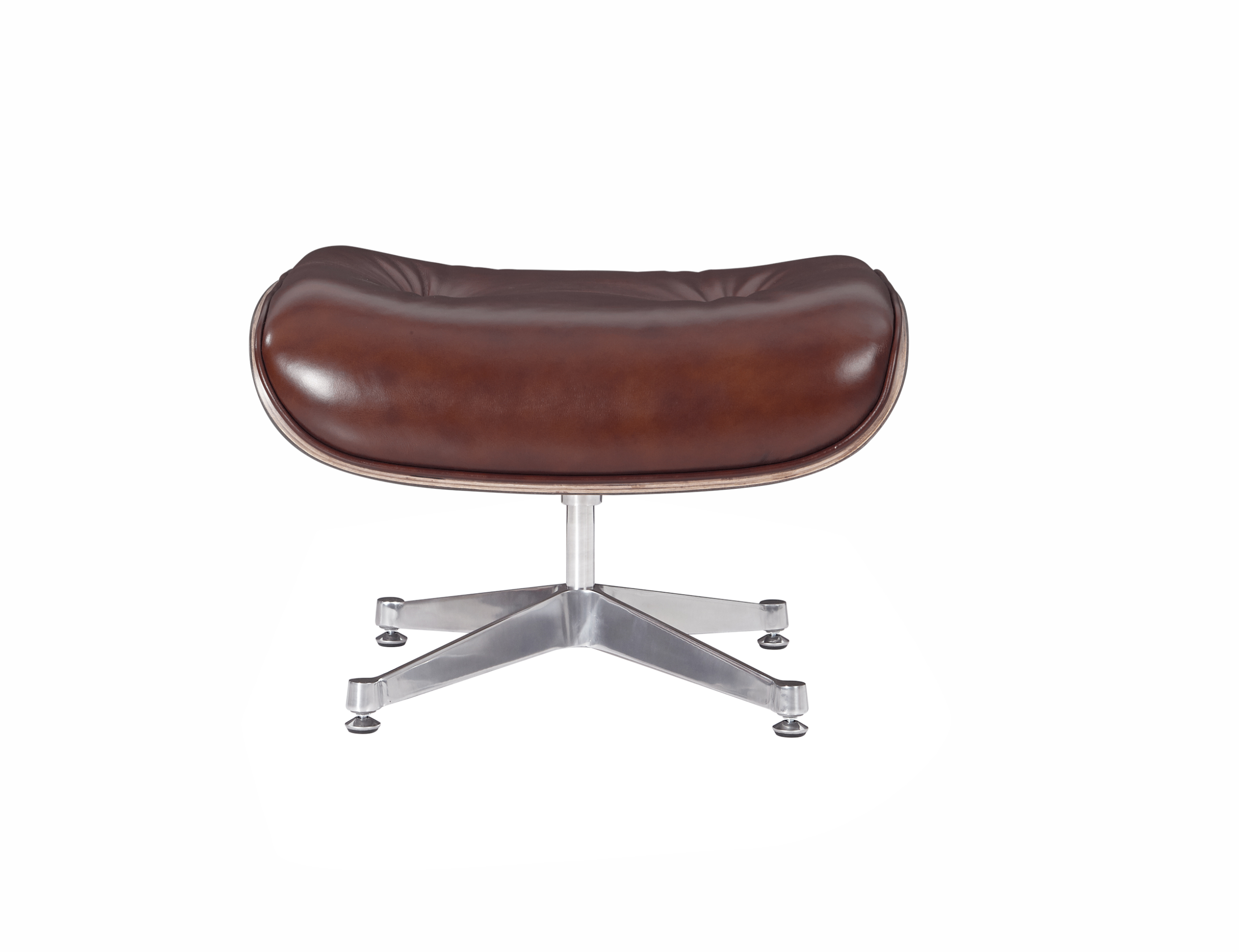 Premium Eames Lounge Chair And Ottoman Replica Waxy Chocolate Polished Leather Walnut Wood NH326 - Image 7