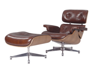 Premium Eames Lounge Chair And Ottoman Replica Waxy Chocolate Polished Leather Walnut Wood NH326