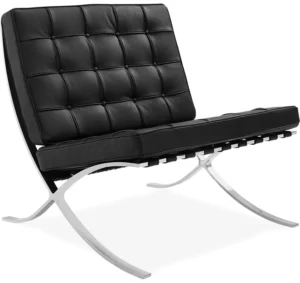 Premium Barcelona Chair Black – Mies Van Der Rohe Replica NH201