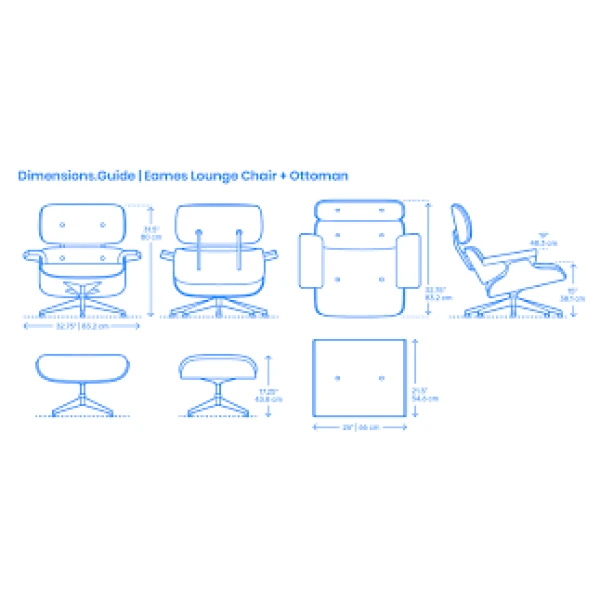 Classic Charles Eames Lounge Chair And Ottoman Replica Dark Brown Leather – Walnut Normal Base NH313 - Image 2