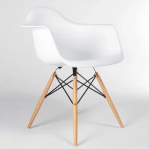 Eames DAW Chair Replica – White – Wooden Legs – NH403