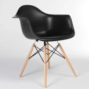 Eames DAW Chair Replica – Black – Wooden Legs – NH405