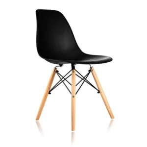 Set of Two Eames DSW Chairs Replica Black NH402